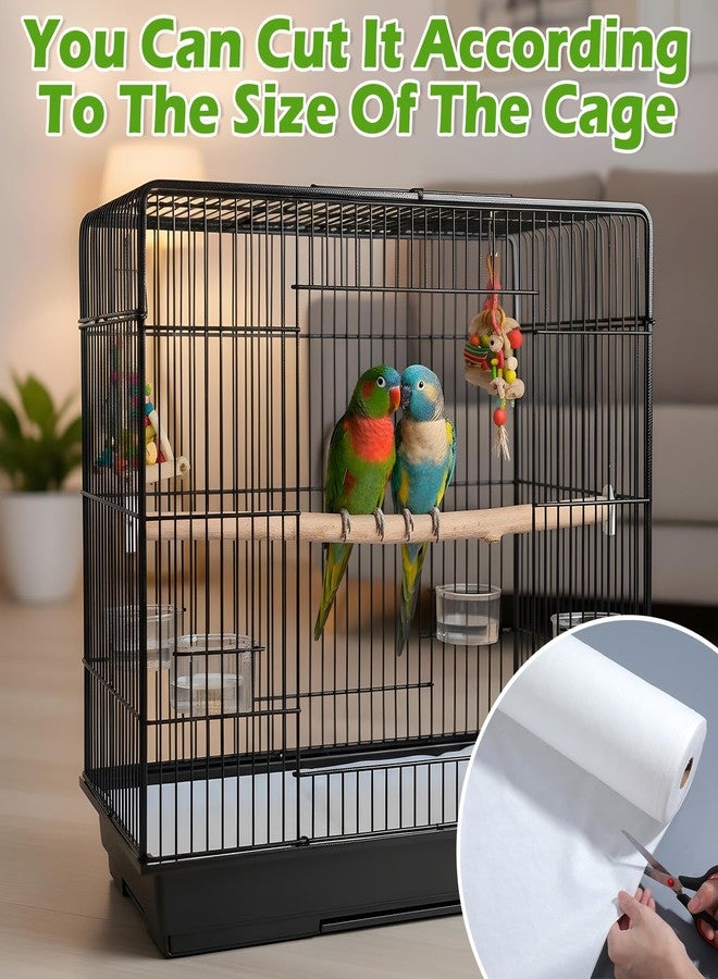 Oqqlin 100 Ft x 17.3 Inch Bird Cage Liner, Disposable White Non-Woven Bird Cage Liners Large Size Precut Absorbent Cushion Pad Mat Accessories for Pet, Parrot, Animal - Image 5